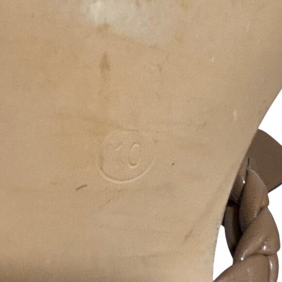 Sincerely Jules high heel slides sandals dressy nude tan braided straps size 10 - Picture 8 of 11